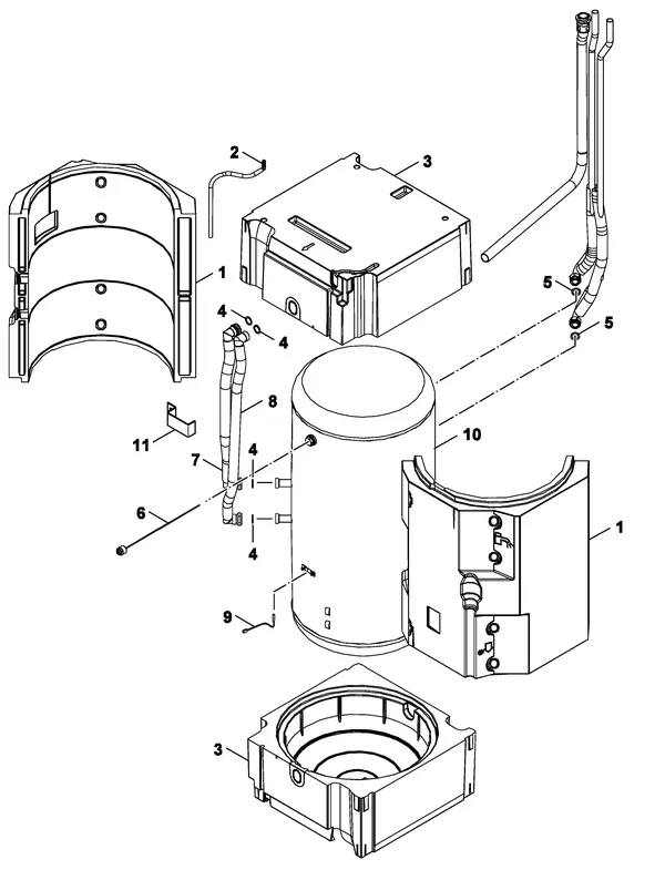 Exploded view Nefit (Bosch) IDU Split 2-6 TS: Boiler
