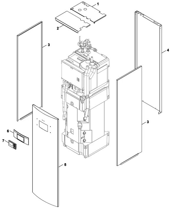 Vue éclatée Nefit (Bosch) Monoblock IDU 13-17 TS : Habillage