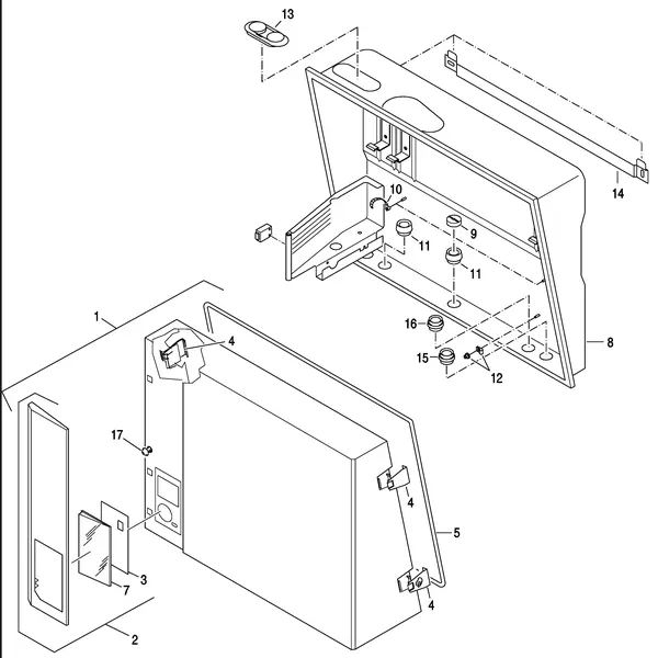 Vue éclatée Nefit (Bosch) EcomLine Classic HR 43 : Habillage