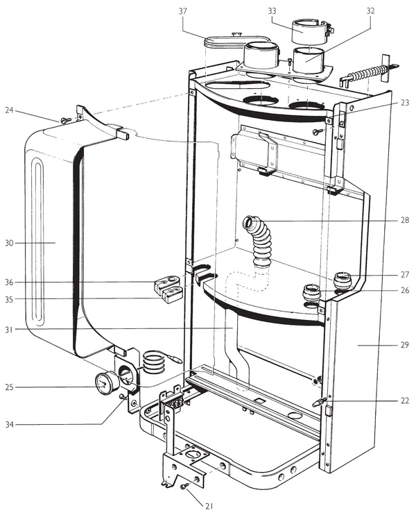 Vue éclatée Nefit (Bosch) EcomLine Economy HRC 23V : Frame