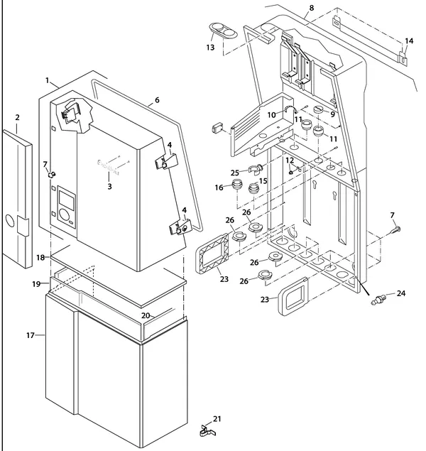 Exploded view Nefit (Bosch) EcomLine Excellent HRC 30V: Mantel