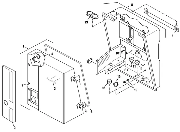 Vue éclatée Nefit (Bosch) EcomLine Excellent HR 30 : Habillage