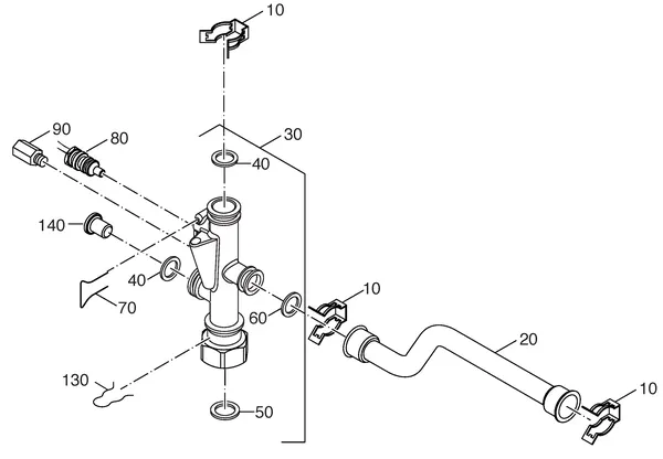 Vue éclatée Nefit (Bosch) Economy HR19 : Aanvoercircuit