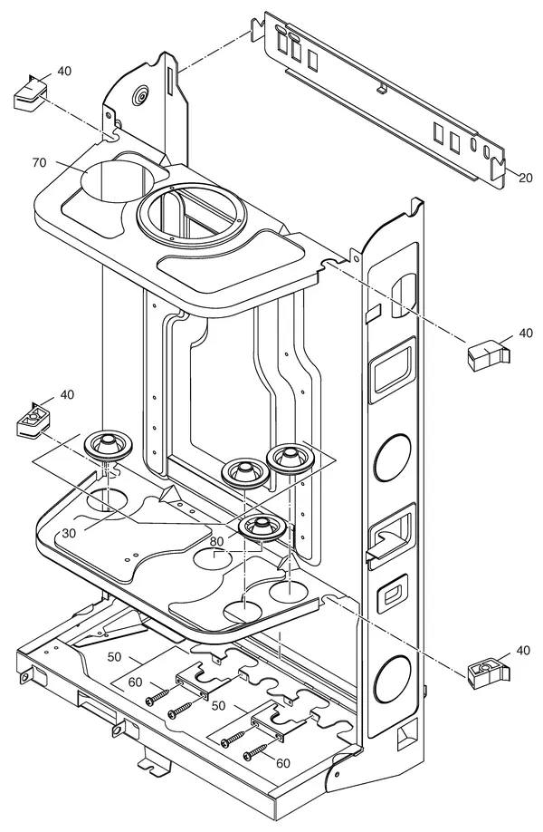 Vue éclatée Nefit (Bosch) Economy HR19 : Frame