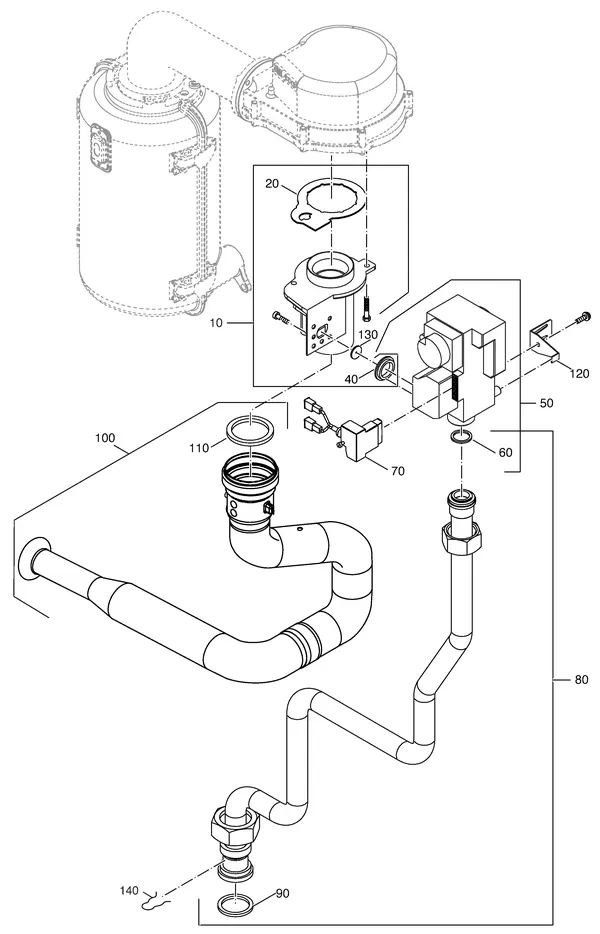 Vue éclatée Nefit (Bosch) Economy HR19 : Bloc gaz