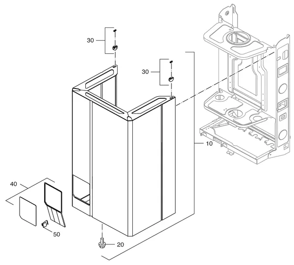Vue éclatée Nefit (Bosch) Economy VR24 : Habillage