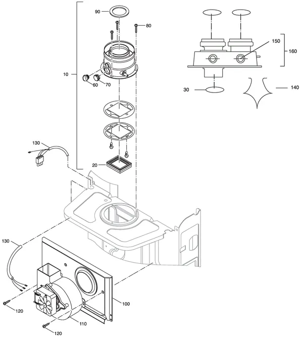 Vue éclatée Nefit (Bosch) Economy VR24 : Ventilateur