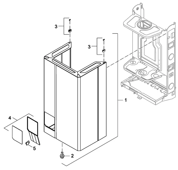 Vue éclatée Nefit (Bosch) Economy VRC24 : Habillage