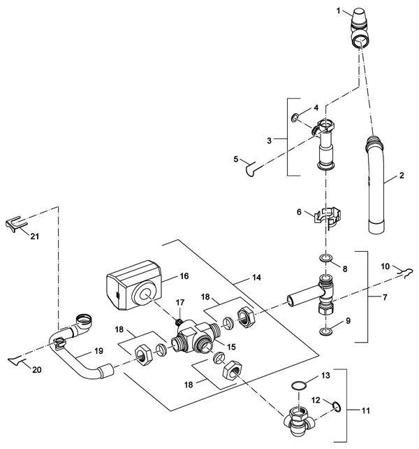Exploded view Nefit (Bosch) Economy VRC24 CW3: 3 wegklep