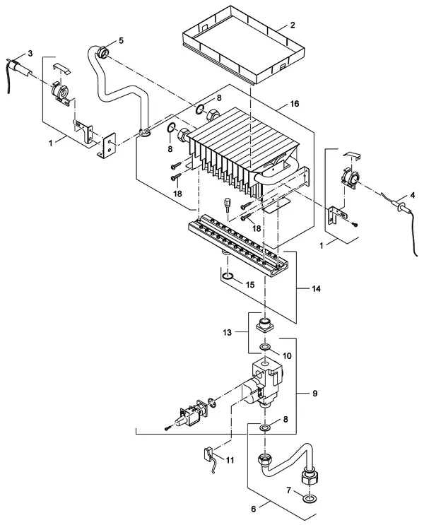 Exploded view Nefit (Bosch) Economy VRC24 CW4: Gasblok