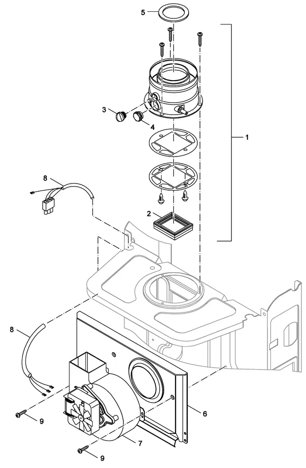 Exploded view Nefit (Bosch) Economy VRC24 CW4: Ventilator