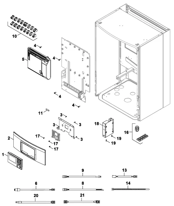 Exploded view Nefit (Bosch) Monoblock IDU 13-17 E: Elektra