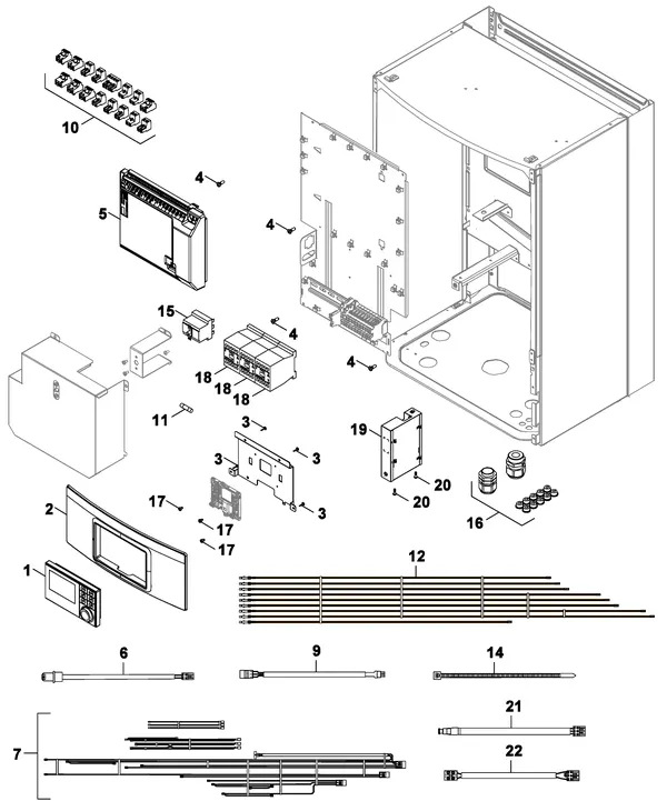 Exploded view Nefit (Bosch) Monoblock IDU 13-17 E: Elektra