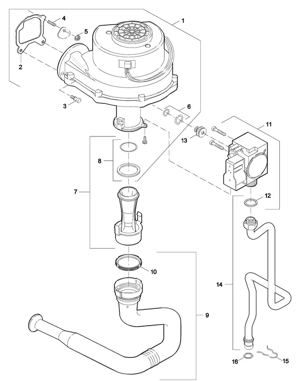 Vue éclatée Nefit (Bosch) SmartLine HRC 24 CW3 : Gas ventilateur