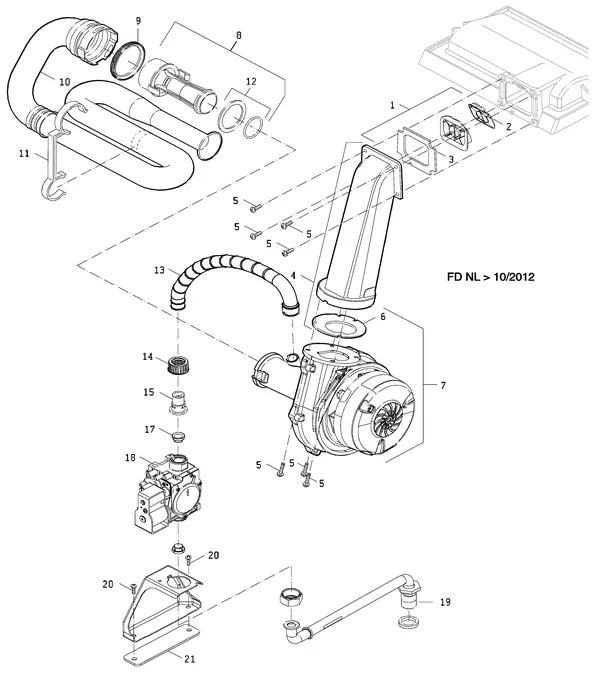 Exploded view Nefit (Bosch) TopLine Aquapower HRC 25 CW5 II: Gasregelblok
