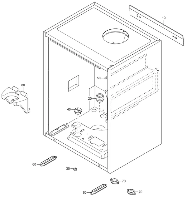 Vue éclatée Nefit (Bosch) TopLine HR 25 : Frame