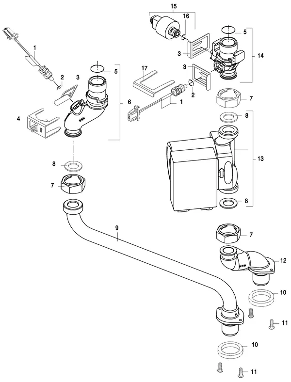 Vue éclatée Nefit (Bosch) TopLine HR 45 II : Pompe
