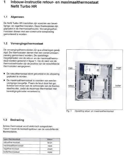 Vue éclatée Nefit (Bosch) Turbo 45 : Thermostat