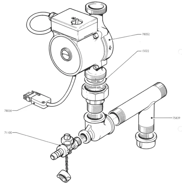 Vue éclatée Nefit (Bosch) Turbo 80 T21 : Retourcircuit