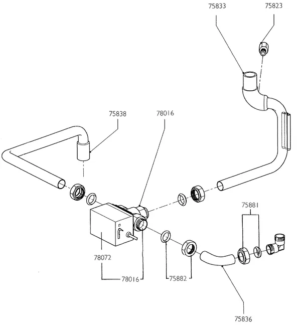 Exploded view Nefit (Bosch) Turbo 90 HRC21H: Aanvoercircuit