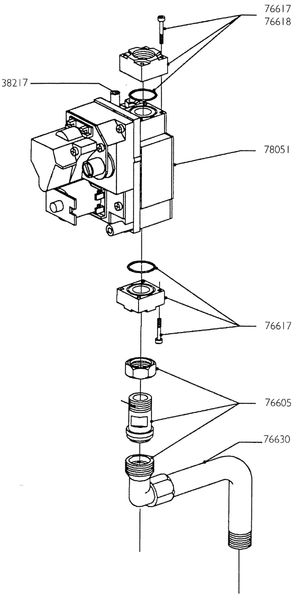 Exploded view Nefit (Bosch) Turbo 90 HRC21V80: Gasregelblok