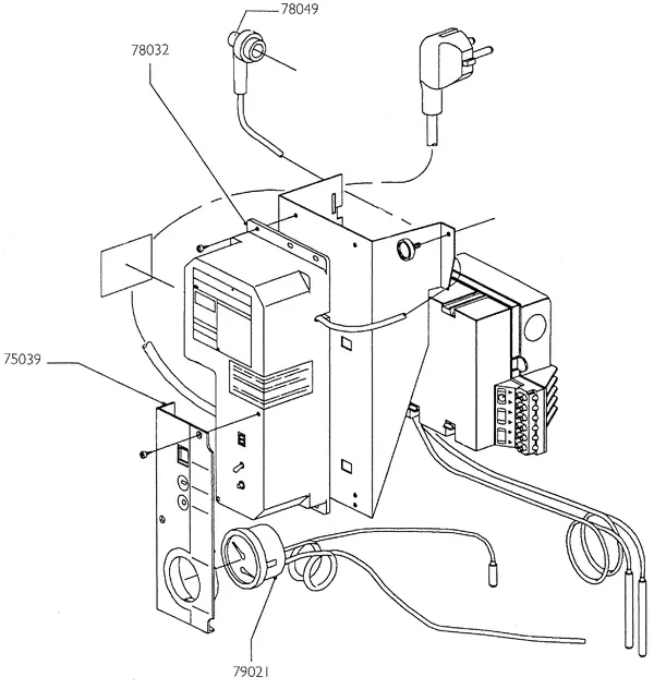 Vue éclatée Nefit (Bosch) Turbo 90 HRC32V : Électricité