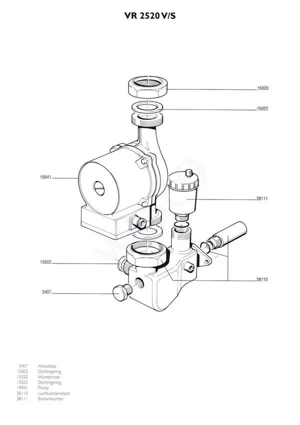 Vue éclatée Nefit (Bosch) VR 2520S Combi : Pompe