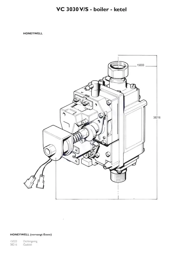 Exploded view Nefit (Bosch) VR 3030V Combi: Gasblok