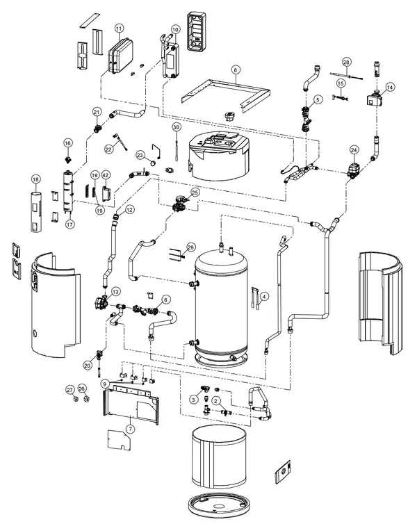 Vue éclatée Panasonic WH-ADC0309J3E5B : Unité intérieure