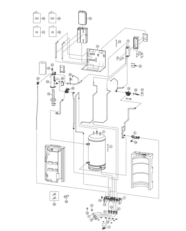 Vue éclatée Panasonic WH-ADC1216G6E5 : Unité intérieure