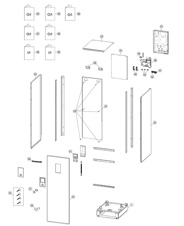 Vue éclatée Panasonic WH-ADC1216H6E5 : Habillage