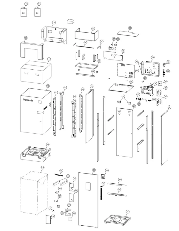 Vue éclatée Panasonic WH-ADF0309J3E5CM : Habillage
