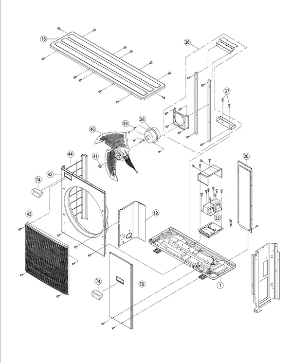 Vue éclatée Panasonic WH-MDC05H3E5 : Circuit frigorifique