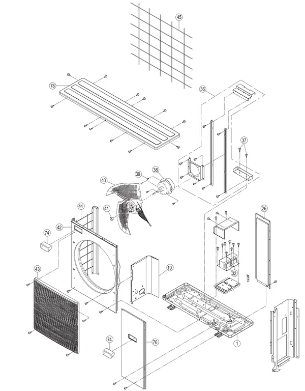 Vue éclatée Panasonic WH-MDC07J3E5 : Circuit frigorifique