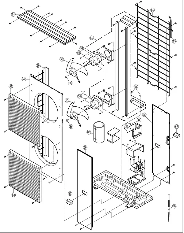 Vue éclatée Panasonic WH-MXC12H9E8 : Circuit frigorifique