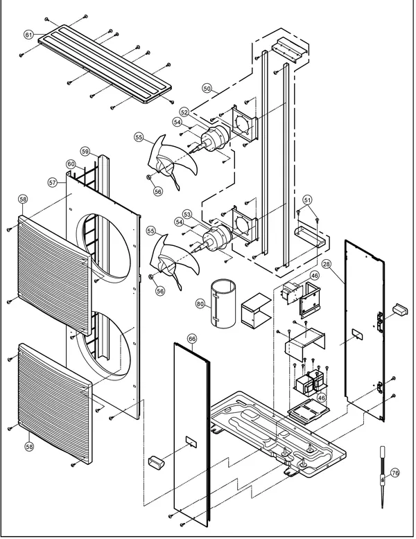 Vue éclatée Panasonic WH-MXC12J9E8 : Circuit frigorifique