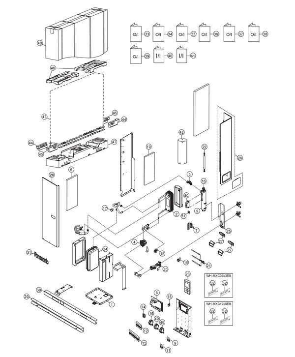 Vue éclatée Panasonic WH-MXC12J9E8 : Circuit hydraulique