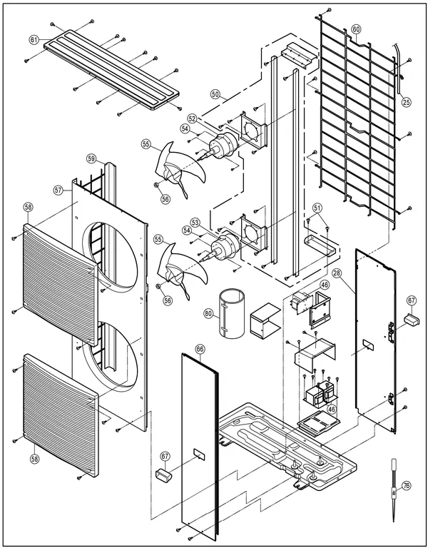 Vue éclatée Panasonic WH-MXC16H9E8 : Circuit frigorifique