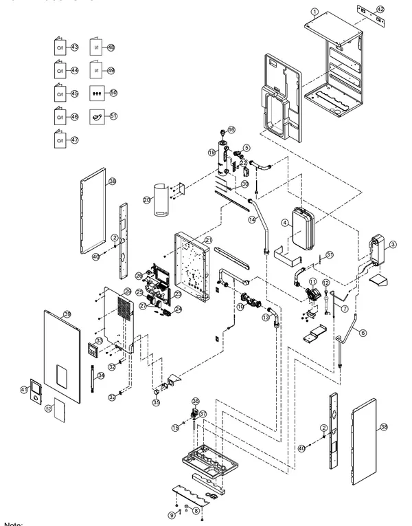 Vue éclatée Panasonic WH-SDC07H3E5-1 : Unité intérieure