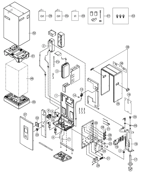 Vue éclatée Panasonic WH-SDC09F3E5 : Unité intérieure