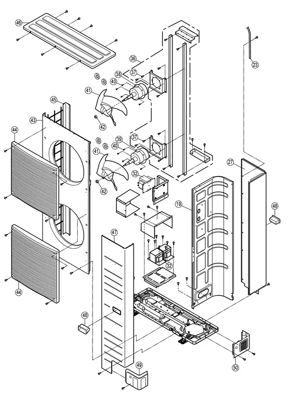 Vue éclatée Panasonic WH-UD12HE8 : Unité extérieure