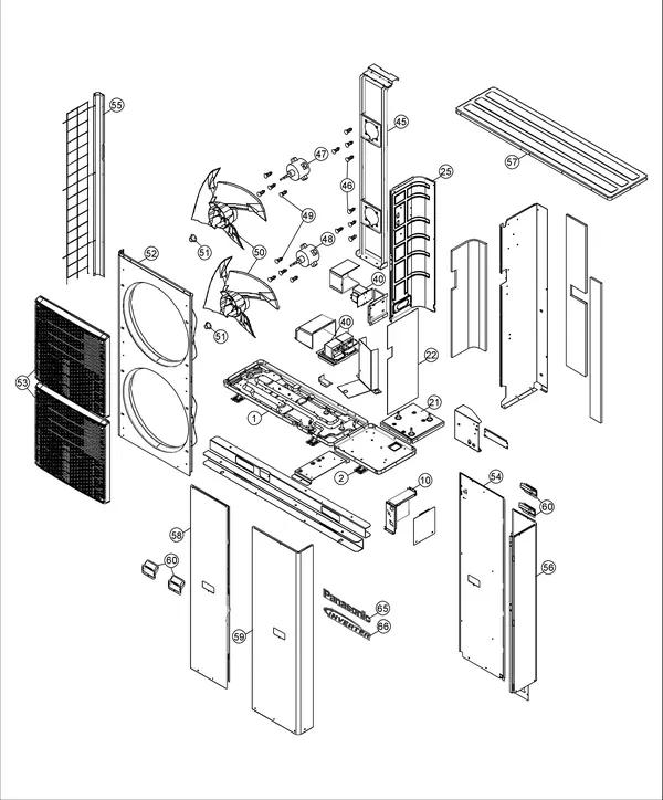 Vue éclatée Panasonic WH-UQ09HE8 : Unité extérieure
