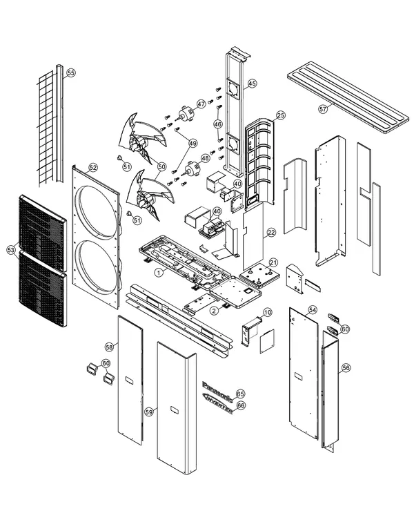 Vue éclatée Panasonic WH-UQ16HE8 : Unité extérieure