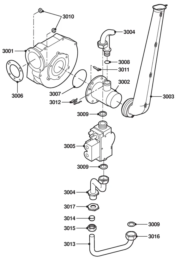 Exploded view Remeha Aquanta | vanaf serienr. 0614401329300: Gas ventilator