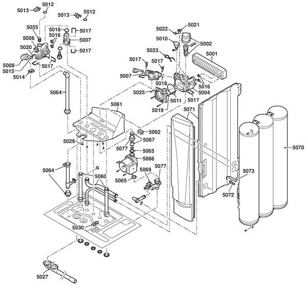 Vue éclatée Remeha Calenta 25L Combi CW6 : Aansluitblok siphon