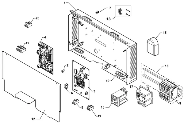 Exploded view Remeha Eria Tower: Bedieningspaneel