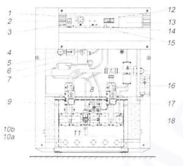 Vue éclatée Remeha Gas 1020 : Totaaloverzicht 10 éléments