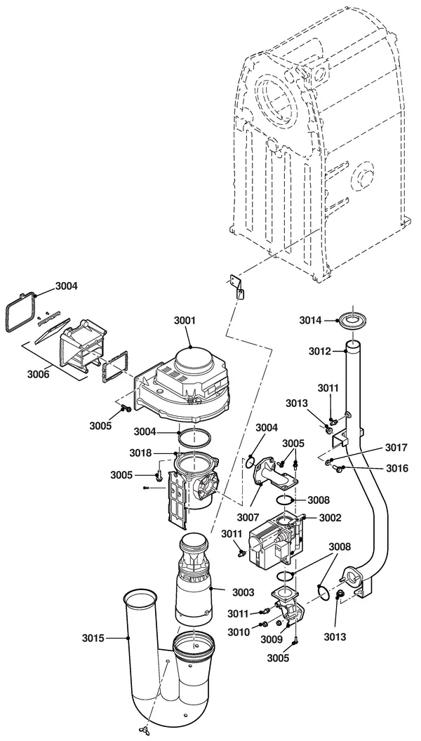 Vue éclatée Remeha Gas 220 Ace 300 : Gas ventilateur