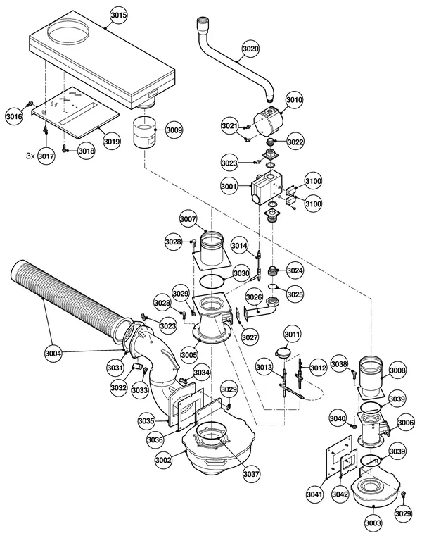 Vue éclatée Remeha Gas 310 Eco (5-9 éléments) : Gas ventilateur