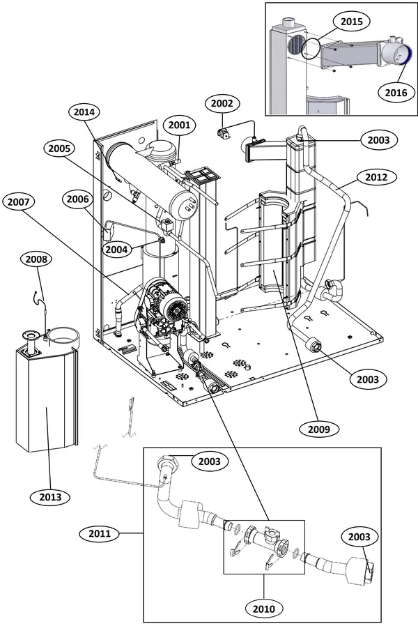 Vue éclatée Remeha Gas 35 A HP : Groep